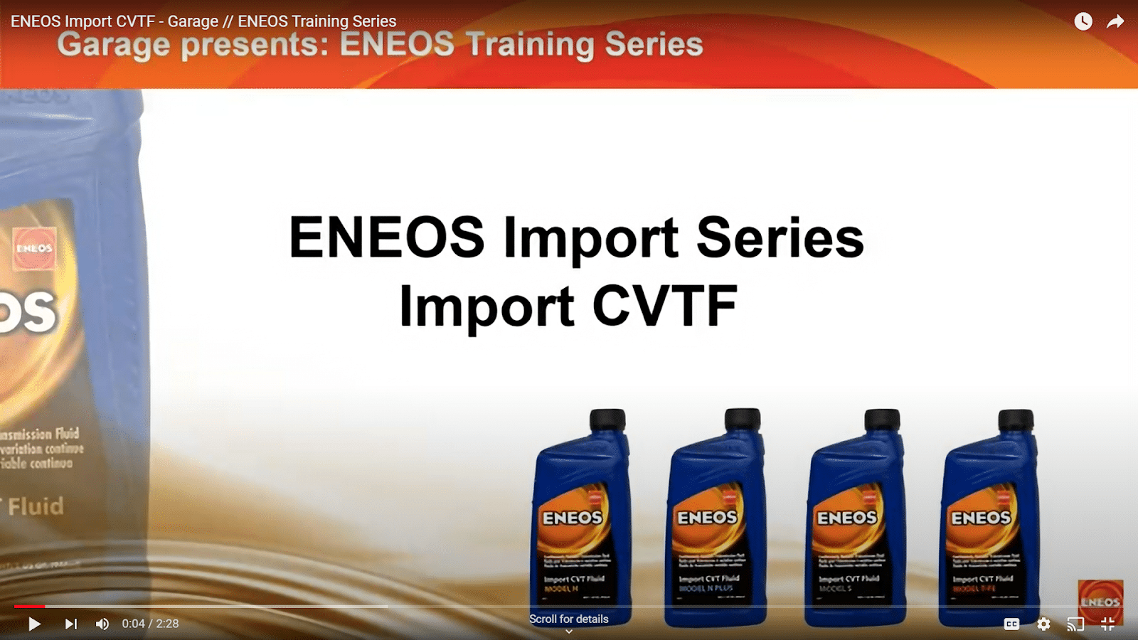 ENEOS Training Series: ENEOS Import CVTF