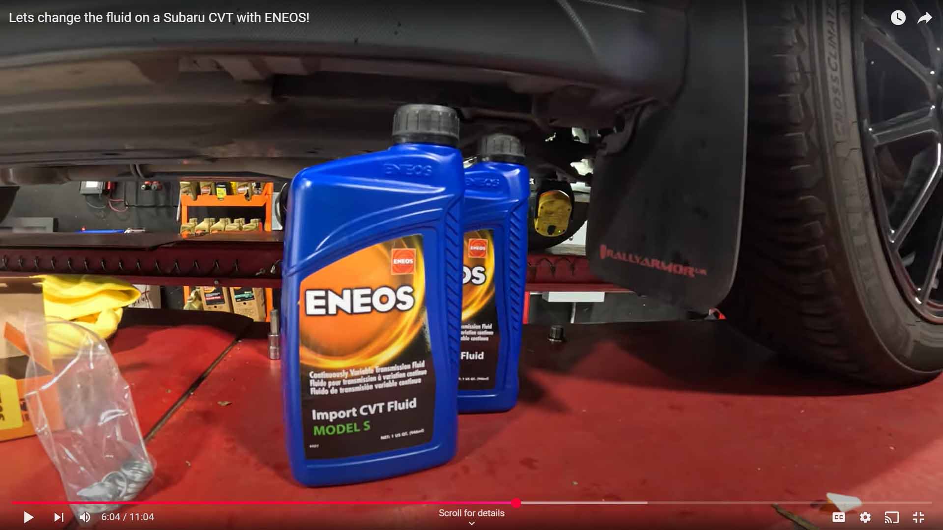 ENEOS Import CVT Fluid Model S by 2019 Subaru Crosstrek in garage